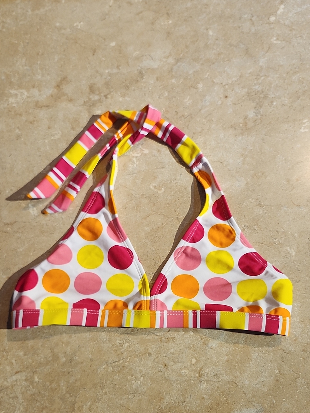 Xhilaration Polka Dot Triangle Bikini Top L 10/12